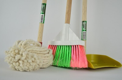 cleaning tools in a home in Bournemouth
